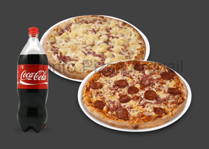 2 Pizzas senior au choix<br>
+ 1 Maxi coca cola 1.25l.